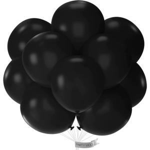 PartyWoo Black Balloons 20 pcs 18 Inch Latex Helium Matte Black Balloons for Baby Shower Birthday Graduation Casino Gaming Anniversary Retirement Pirate Race Car Theme Party Decorations Black-Y18