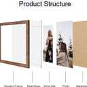12x12 Picture Frame Set of 4, 12 x 12 Wood Photo Frames with Mat for 10x10 or 30x30cm Diamond Painting Art, Wooden Frame with Real Glass Cover for Wall and Tabletop Display,Rustic Brown