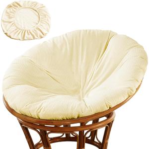 Papasan Chair Cushion Cover, Soft Plush Fleece Slipcover Only, Removable & Machine Washable with Adjustable Design, Fits 44-48 Inch Cushion (Yellow) (Beige)