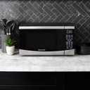 West Bend Microwave Oven 900-Watts Compact with 10 Power Levels and 6 Pre Cooking Settings, Speed Defrost, Electronic Control Panel and Glass Turntable, 0.9-Cu.Ft., Stainless Steel