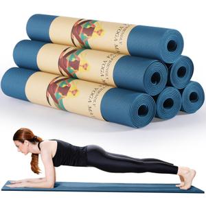 Timgle 6 Pack Yoga Mats Bulk 68 x 24 Inches Non Slip Exercise Yoga Mat 4 mm Thick Anti Slip Tear Resistant Sports Gym for Fitness Stretching Home Workout and Studio