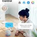 SwitchBot Smart Pedestal Fan, Rechargeable Oscillating Standing Fan for Bedroom, Corded & Cordless, Adjustable Height Floor & Desk Fan, 22dB, Remote & App, Works with Alexa,Google Home,HomeKit,Matter