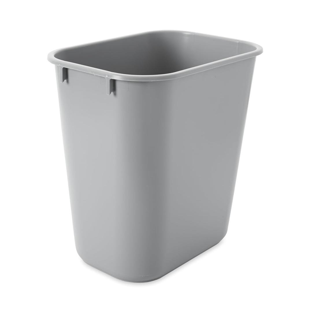 Rubbermaid Commercial Products Deskside Wastebasket/Trash Can, 3.25-Gallon/13-Quart, Gray, Plastic, for Bedroom/Bathroom/Office, Fits Under Desk/Sink/Cabinet