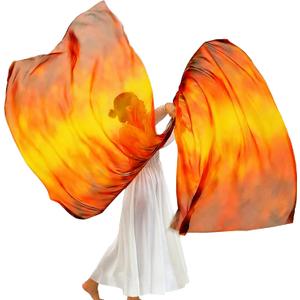 Wuchieal 53 X45 Inch Rectangle Worship Flags with Flex rods,Rectangular Praise Church Flag, Metallic Praise Dance Flags for Worship Dance Ministry Deep HY# Fire (Red&Yellow&Black)