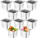 Thenshop 10 Pack 1/6 Size 6 Inch Deep Hotel Pans Stainless Steel Steam Table Food Pan Commercial Metal Food Catering Tray Anti Jam for Hotel Restaurant Buffet Party Supplies (Standard)