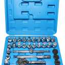 32Pcs Drain Plug Key Set, 3/8" Drive Oil Drain Plug Removal Kit Compatible with GM VW Ford Mercedes Audi BMW with Square Triangle Hex Spline Torx Socket for Oil Sump, Back Axle, Differential, Gearbox