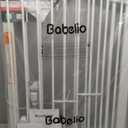 Babelio 36" Tall Baby Gate, PressGuard P7, 29-55" Auto Close Pressure Mounted Dog Gate for Doorways & Hallway, Basics Easy Walk Thru Pet Gate, Extra Wide Metal Child Gate, White