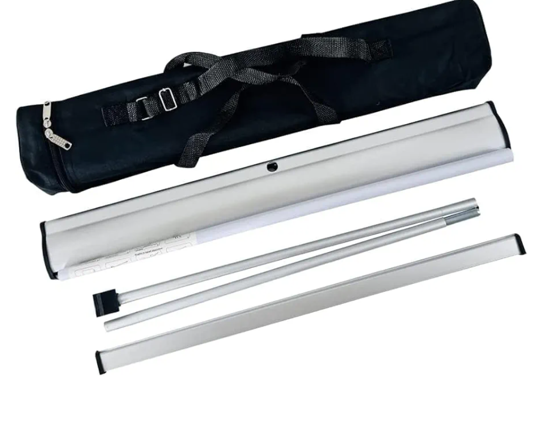 Custom Retractable Banner Stand 33x81inch, Premium Aluminum Frame and Portable Packaging, Easy to Assemble for Business Events, Presentation, and Wedding - Durable Stand Frame Only
