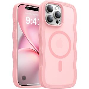 Magnetic for iPhone 15 Pro Max Case[Compatible with MagSafe][Military-Grade Drop Protection][Anti-Yellowing] Shockproof Translucent Matte Cover for iPhone 15 Pro Max Phone Case,Peach Pink