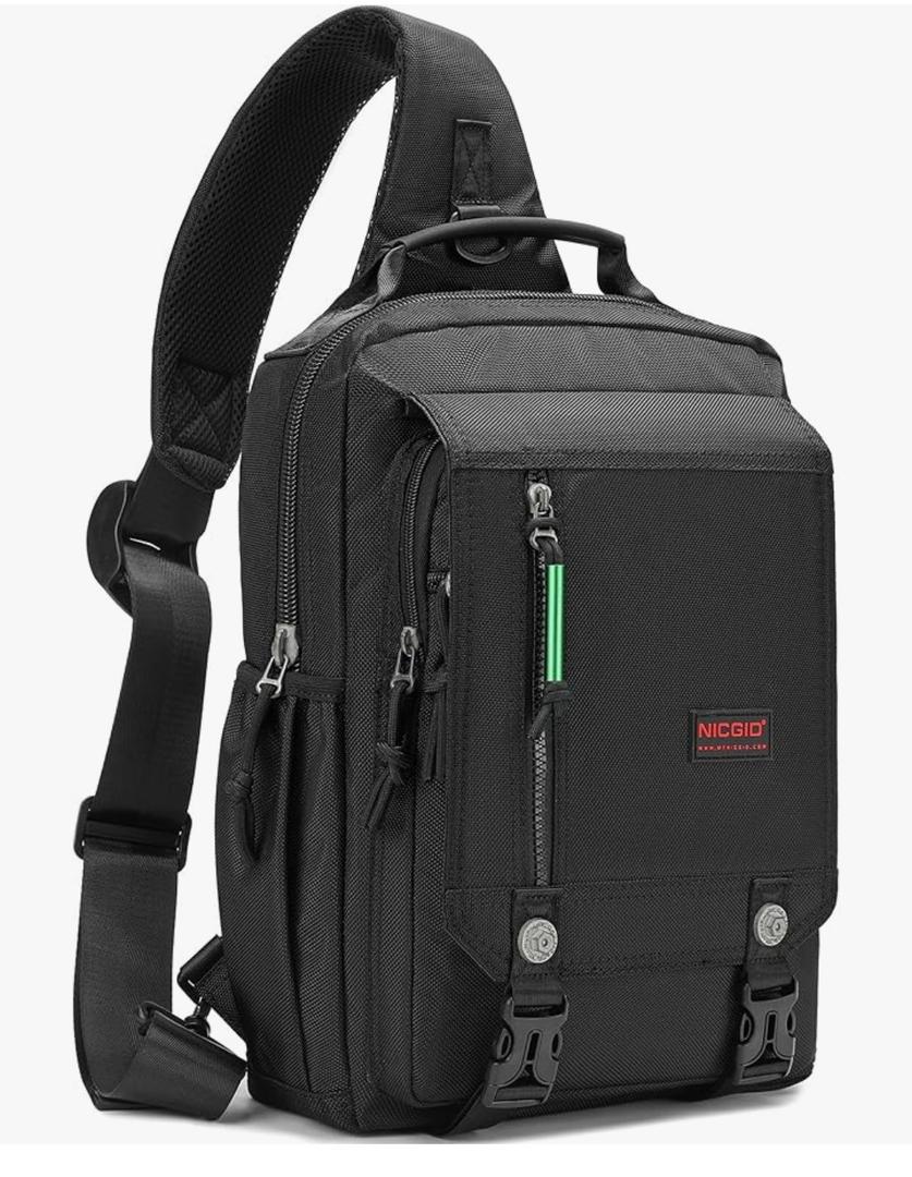 NICGID Sling Bags Chest Shoulder Backpacks, 12.5'' 13.3'' 14.1'' 15.6''Laptop Backpack Crossbody Messenger Bag Travel Outdoor