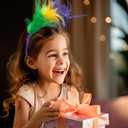 2 x 1920s Feather Fascinator Headband for Women Kentucky Derby Headpiece Fascinator Hats for Cocktail Wedding Tea Party (Mardi Gras)