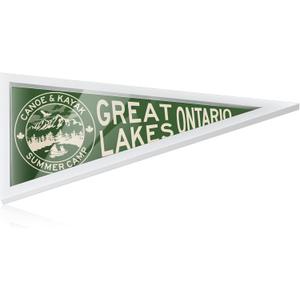 Wesiti 12 x 30 Inches Pennant Frame with Hook Wood Flag Frame Pennant Holder White for Team Display (Acrylic Board with Protective Film on Both Sides)