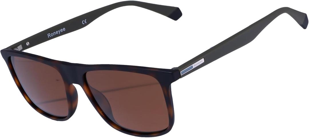 Polarized Mens Rectangle Sunglasses Retro Fashion Sun Glasses UV protection Shades Square Vintage (Tortoiseshell, Millimeters, 54)