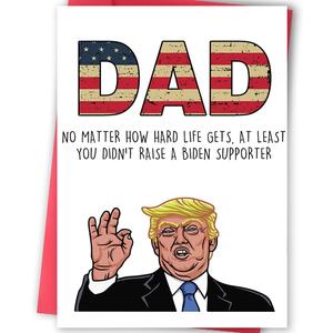 5 x Funny Fathers Day Card for Dad, Humor Father's Day Card Gift from Wife Son Daughter, Birthday Greeting Card for Dad, Unique Daddy Cards