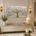 Large Tree of Life Canvas Wall Art, Gold Tree Painting Picture Wall Decor,Luxury Modern Poster Print Artwork for Living Room Bedroom Office Hotel Home Decoration 20 x40 inches