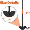 Manual Edger Lawn Tool, 41-inch Lawn Edger with Saw Tooth Blade, Half Moon Hand Edger with Metal Shaft, T-Grip Handle, Heavy Duty Garden Edger Tool for Sidewalk, Grass, Yard, Landscape