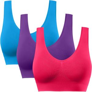 BESTENA Sports Bras for Women, Seamless Comfortable Yoga Bra with Removable Pads (L)