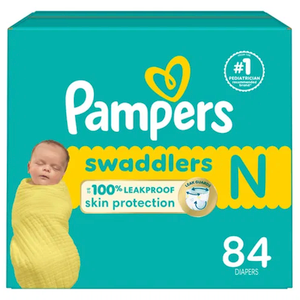 Pampers Swaddlers Diapers, Size 0 (Up To 10 Lbs), 84 Count, Absorbent, Keeps Baby Dry and Comfortable, Skin Safe Disposable Baby Diaper  