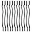 32-1/4 Inches Grooved Aluminum Deck Balusters Furniture with Screws for Facemount Railing Fencing, European Baroque Silhouette Wrought Style (25-Pack, Matte Black)