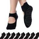 2 x COOLMATE Pilates Socks with Grips for Women, Yoga Socks, Crew Non Slip Women for Barre, Pilates Gifts for Women