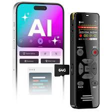AI Digital Voice Recorder with Playback: AI Transcribe & Summarize Voice Activated Recorder with OTG  Portable Tape Recorder for Meeting & Lectures
