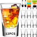 SuproBarware Heavy Base Shot Glass Set of 12, Shot Glasses 1.2 Ounce Set with Heavy Base Great for Whiskey, Tequila, Vodka and DIY