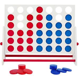 ApudArmis Portable Wooden 4 in a Row Game, Classic Wooden 4-to-Score Game Set with Coins & Carrying Bag-Indoor Outdoor Connect Games for Teens Adults Family ApudArmis Portable Wooden 4 in a Row Game, Classic Wooden 4-to-Score Game Set with Coins & Carrying Bag-Indoor Outdoor Connect Games for Teens Adults Family