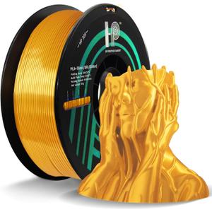 PLA Filament, Silk PLA, 3D Printer Filament, PLA Filament 1.75mm Dimensional Accuracy +/- 0.02mm, 1KG Spool (2.2 lbs), Fit Most FDM Printer (Silk Gold)