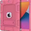 Case for iPad 9th Generation/iPad 8th Generation/iPad 7th Generation (10.2 Inch, 2021/2020/2019 Model), Slim Heavy Duty Shockproof Rugged Protective Case for iPad 10.2 inch (Pink)