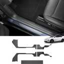 LUCKEASY 5PCS for Tesla Model Y Juniper 2025 2026 (Standard & Premium & Performance) Front & Rear Door Threshold Strip 2nd Row Seat Lower Protector Door Sill Protective Cover TPE Accessories Black