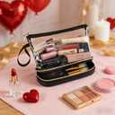 Ethereal Travel Makeup Bag, Clear Cosmetic Bag Make Up Organizer TSA Approved Toiletry Bag, Waterproof Pouch for Women Purse for Toiletries Accessories Brushes