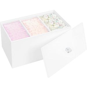 Tampon Box for Bathroom, Tampons and Pads Storage Holder, Women Period Organizer Container, White