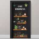 Containlol Inspirational Coffee Bulletin Board Decorations Cafe Kindness Greenery Classroom Door Decorations Motivational Book Shelf Positive Paper Cutouts for Back to School Chalkboard Wall Office