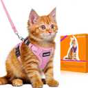 Halypet Cat Harness and Leash Set [MAX Safety 4th-Gen Upgrade] Escape Proof Adjustable Cat Leash Comfortable Soft Vest Easy to Wear Kitten Harness with Reflective Strip for Cats Walking, S Pink (Small (7-12lb))
