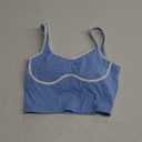 Sports Bras for Women Color Block U Neck Padded Wirefree Medium Support Workout Crop Tops for Gym Yoga Running S