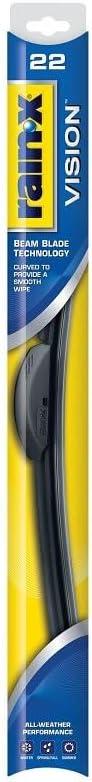 Rain-X 22'' Vision Wiper Blade, Standard Beam, All Weather Performance Curved Smooth Wipe