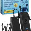The Blue Cactus Big Battery Pack for Reclining Furniture with LED Screen and Low Charge Alerts  Wireless 5000mAh Couch Battery Pack Rechargeable for Power Recliner Power Supply