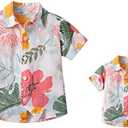 Short Sleeve Floral Work Shirt for Women Dressy Casual Flowy Tops Shirts Size M