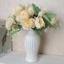 12 Bundles Fake Artificial Peonies Silk Flowers Fake Peony Bouquet Faux Peonies Flowers Bulk for Decoration Florals Arrangements Wedding Home Party Table (Champagne)