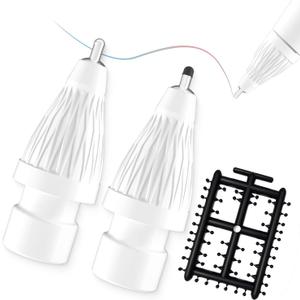 Upgraded Pencil Tips fits for Apple 2nd 1st Gen USB-C iPad Pro Pencil,No Wear Out Fine Point Apple Pen Tip &Noiseless Friction Nib Covers Set, Make iPencil 1 / Pencil 2 Work Like a Charm,White