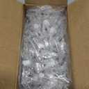 100 Pieces Double Sided Sign Clip, Clear Retail Merchandising Signs Display Tags, Plastic Sign Holder Rotatable Pop Clip-on Promotion Clips Stand for Label, Basket, Business Cards