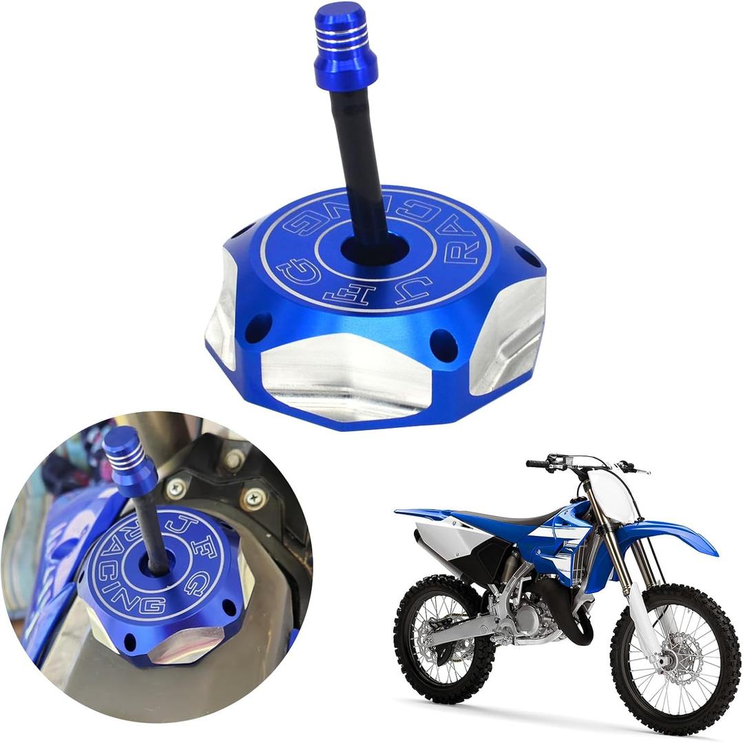 JFG RACING Fuel Gas Tank Cap Cover CNC for YZ85 04-23 YZ125 YZ250 04-24 DRZ400SM Dirt Bike Blue