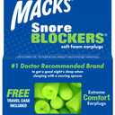 Macks Snore Blockers Soft Foam Earplugs, 12 Pair  32 dB High NRR, 37 dB SNR  Comfortable Ear Plugs for Sleeping, Snoring, Loud Noise and Travel (24 Count (Pack of 1))