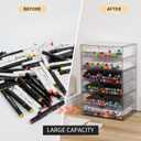 Stackable Storage Drawers, Plastic Storage Bins for Home Office, Bathroom, Kitchen, Pantry, Clear Desk Organizer for Accessories, Marker, Pencils, Books, Art Crafts, Makeup (6 Drawers)