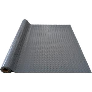 4x8FT Garage Floor Mat, 2.8mm Thickened Flooring Roll for Under Car, Golf Cart Parking Mat, Diamond Plate PVC Rubber Motorcycle Mat, Non-Slip Floor Protector for Garage Warehouse, Grey (Gray)