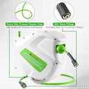 FIXFANS Pressure Washer Hose Reel with 1/4" 65ft Hose, Wall Mounted Retractable Power Washer Reel with Auto Rewind & Hidden Handle, 3600 PSI