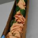 ATFL Burnt Orange Roses Bouquet for Wedding Decorations,12 Pcs Burnt Orange Flowers Artificial,Flower Diameter 4'',Long Stem Artificial Floral for Tall Vase