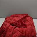 BEDELITE Fleece Throw Blanket for Couch - 300GSM Soft & Warm Fluffy Burgundy Blanket, Decorative and Giftable Striped Blankets for Women, Men, 50"x60"