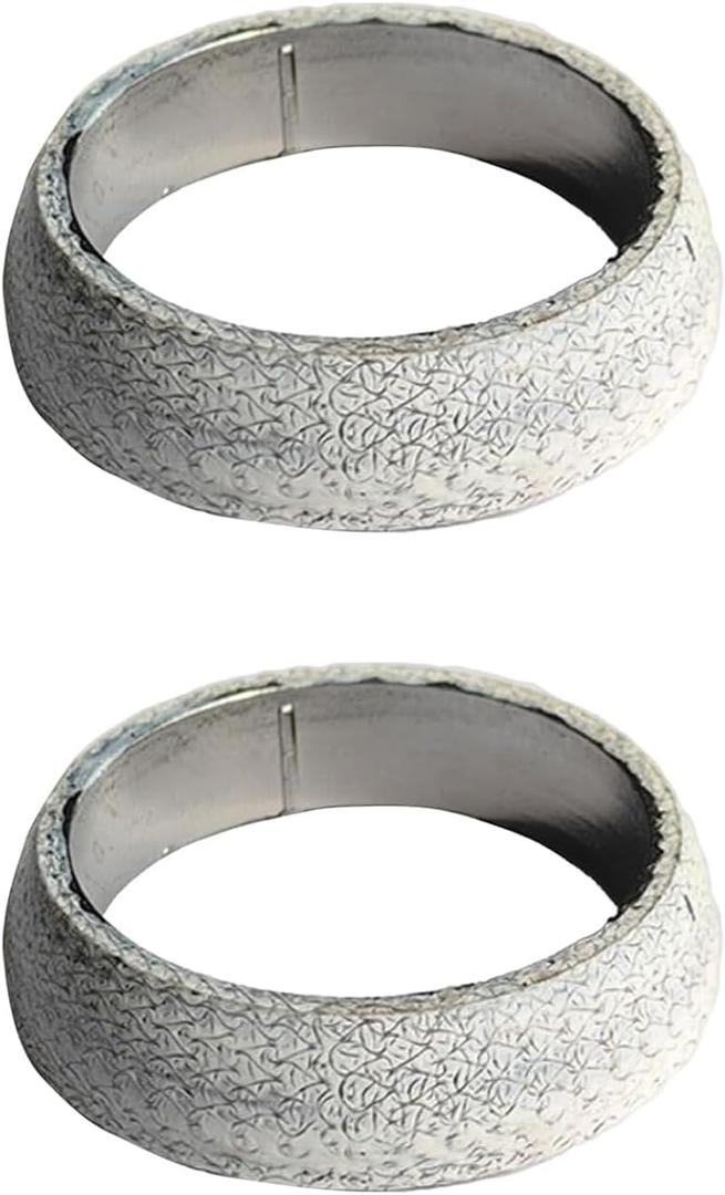 2 PCS Flange Donut Gaskets, Anti-leak Construction Donut Sealing Gaskets, 2.56 Inches Pipe Manifold Muffler Rings, Universal for Cars, Trucks, SUVs, Sedans (Silver)