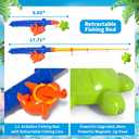 Doloowee Magnetic Fishing Game Bath Pool Toys for Toddlers 3-5,48pcs Fishing Toys Game Floating Fish Magnet Pole Rod Net Education Teaching and Learning for Kids Age 3-6 4-8, Medium, Small
